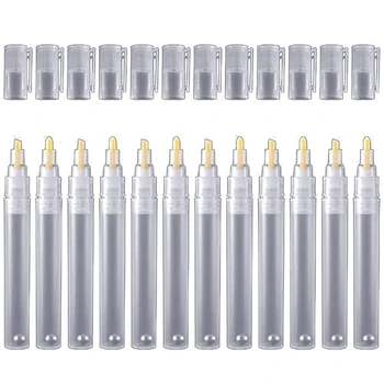 12 Paket 6 / 3mm Boş Doldurulabilir Boş Boya Rötuş Kalem İşaretleyiciler Yuvarlak Eğimli Kafa boya kalemi Kalemler Sanat Boyama Kiti 14