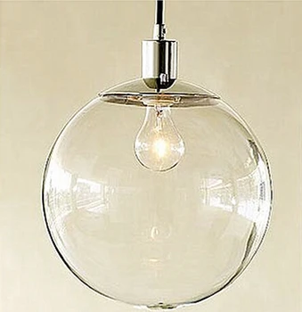 Basit Retro Modern kolye ışıkları Beyaz cam küre Lamba Gölge 1 Kaynak mutfak ışığı Fikstür 110V 220V