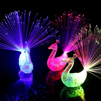 Renkli led ışık gece lambası çocuk oyuncak aydınlık tavuskuşu dekorasyon tatil ışık lambaları oyuncaklar flaş led ışık s parlaklık koyu çocuk oyuncakları 6