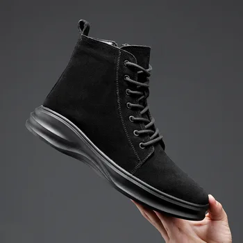 İngiltere tarzı bot siyah gelgit ayakkabı kovboy ayak bileği boot yakışıklı bahar sonbahar platformu botaş süet deri mans moda inek erkek  12