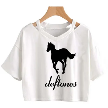 deftones t-shirt kadın vintage çift elbise 2022 tumblr ulzzang kırpma üst harajuku kawaii grafik tees kadınlar 5