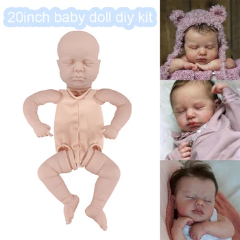 20 İnç Yeniden Doğmuş Bebek Kiti Yumuşak Dokunmatik Vinil Yenidoğan Uyku Bebek Loulou DIY Boş Bebek Kiti Boyasız Bitmemiş Bebek Parçaları Yeniden Doğmuş 17