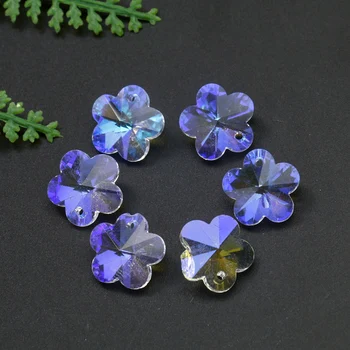 6 ADET Renkli Çiçek Cam Kristal Boncuk Kolye Spacer dağınık boncuklar DIY Takı Yapımı için Küpe Charms Kolye Aksesuarları