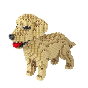 PZX 6618-6 Hayvan Dünya Golden Retriever Yapı Taşları Köpek Pet 3D Modeli DIY Mini Elmas Tuğla Oyuncaklar Hediyeler 905 ADET 1
