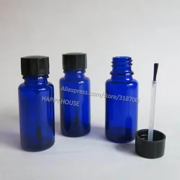 360 adet / grup 15ml Boş Oje şişesi Fırça Kapağı ile Mavi Cam Oje Konteyner Kozmetik Ambalaj 5