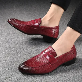 2020 Yeni erkek ayakkabısı Marka Örgü Şerit Deri Rahat Sürüş Oxfords Ayakkabı erkek mokasen ayakkabıları Moccasins İtalyan Ayakkabı Erkekler için Daireler 15