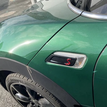 2 Adet Araba Karbon Fiber Yan Dönüş Sinyali Kapak Trim Çamurluk Sticker Dekorasyon MİNİ Cooper Clubman 2022 için 4