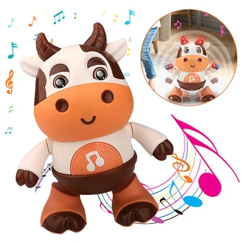 Bebek oyuncakları Dans Yürüyüş Sevimli İnek Müzikli led ışık Müzikal Oyuncaklar Yürümeye Başlayan Bebek Öğrenme İnteraktif Oyuncaklar Çocuklar için Hediye 2
