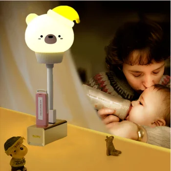 LED başucu lambası çocuk noel hediyesi USB gece lambası sevimli çizgi film karakteri uzaktan kumanda çocuk yatak odası dekorasyon