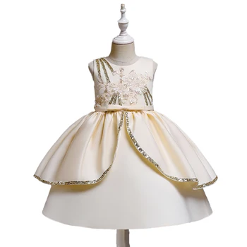 Yıl Kız Prenses Elbise Pullu Dantel Tül Düğün Parti Tutu Kabarık Elbisesi Çocuklar Çocuklar İçin Akşam Örgün Pageant Vestidos 18