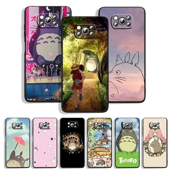 Anime Stüdyo Ghibli Totoro Xiao mi POCO M4 M3 C3 X4 X3 X2 F3 X2 F1 Pro NFC GT mi oyun mi x 3 A2 lite siyah Yumuşak telefon kılıfı 8