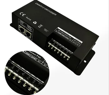 DC12-24V DMX 512 dekoder RGB / RGBW dekoder 3/4 kanal DMX512 dekoder 3/4x 8A LED şerit ışık için 14
