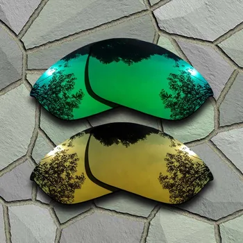 Yeşim Yeşil ve Sarı Altın Güneş Gözlüğü için Polarize Yedek Lensler Oakley Yarım Ceket 2.0 6