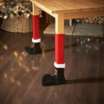 37 cm Noel masa sandalye ayak koruyucu noel dekorasyon ev dekor Noel çorap Santa Navidad yeni yıl 16