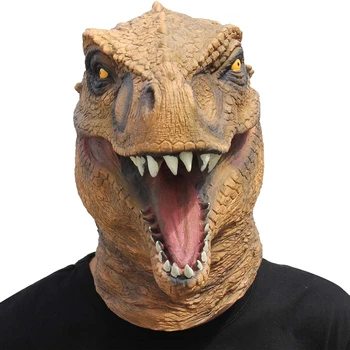 Raptor Maskesi CreepyParty Yenilik Cadılar Bayramı Kostüm Partisi Hayvan Jurassic baş maskesi (Dinozor) 6