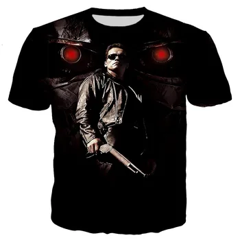 Terminator Arnold Schwarzenegger erkekler / kadınlar Yeni moda serin 3D baskılı t-shirt rahat tarzı tshirt streetwear tops 15