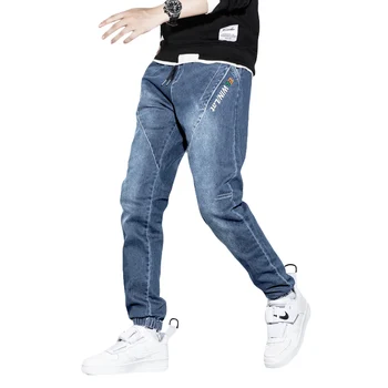 Moda Baskı Marka Kargo Kot Erkekler Streetwear Denim koşucu pantolonu Erkekler Gevşek Harem Jean Pantolon Erkekler Artı Boyutu 6XL 7XL 8XL 14