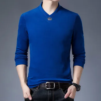 Büyük Boy Mavi Polar Kazak V Boyun Kış Sıcak Peluş Bluz Erkek Termal Kadife Dip Gömlek Bordo Kazak Siyah 10
