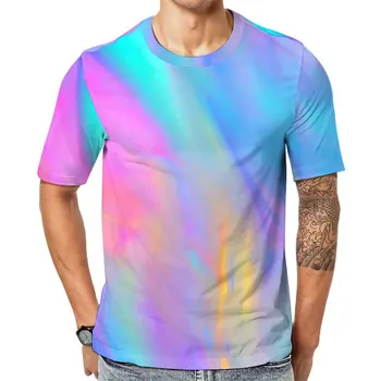 Renkli Gökkuşağı T Shirt Renkli Akış Serin T-Shirt Erkekler Streetwear Tee Gömlek Yaz Kısa Kollu Desen Giyim 5XL 6XL 22
