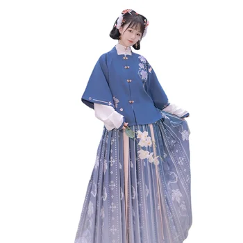 Ming Hanedanı Kare Boyun Yarım Kol Dökümlü Ceket kadın Sonbahar ve Kış Takım Elbise 10
