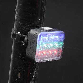 Bisiklet Kuyruk İşık Bisiklet Renkli Arka Lambası USB Şarj Edilebilir Su Geçirmez 7 Modu Gece Sürme Uyarı Bisiklet Aksesuarları N025A 12