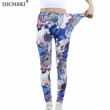 DICHSKI Kadın Spor Yoga Renkli Çiçekler Pantolon Spor Giysileri Sıkı Yüksek Bel Atletik Egzersiz Spor Giyim 2021 Alt 16