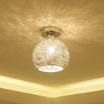 Modern tavan ışık bağbozumu gümüş lamba oturma odası yatak odası ev mutfak odası için alüminyum kristal ışıkları fikstür loft tek