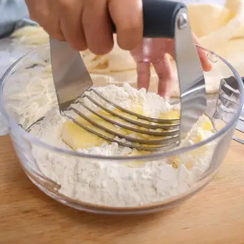 Paslanmaz Çelik Pasta Kesici Bıçak Profesyonel Tereyağı Blender Bisküvi Un Karıştırıcı Pişirme Hamur Kesici Mutfak Aksesuarları 5