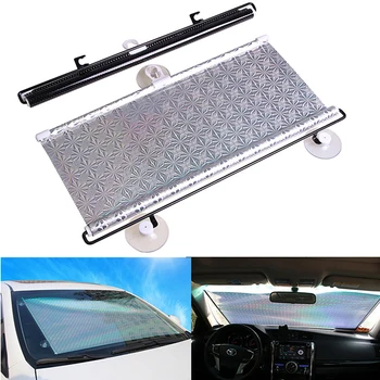 Araba Ön Güneş Bloğu Yalıtım Anti-UV Otomatik Arka Cam Güneşlik PVC araba güneşliği Geri Çekilebilir Cam Araba pencere gölgeliği 12