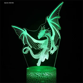 Yaratıcı Dinozor Serisi Uzaktan Kumanda ve Dokunmatik Kontrol 3D LED Gece Lambası Renk 7/16 Renk LED Ev Dekorasyon masa Lambası 12