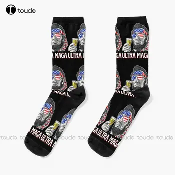 Ultra Maga Ultra Maga İçme Çorap komik çoraplar Kadınlar İçin Kişiselleştirilmiş Özel Unisex Yetişkin Genç gençlik çorapları Özel Hediye Rahat 16
