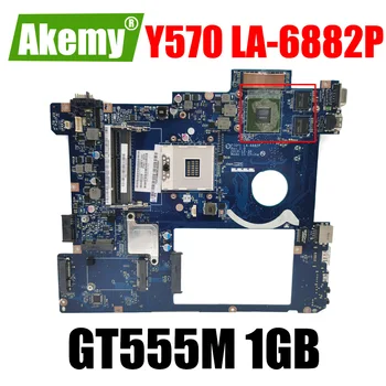 Lenovo Y570 laptop Anakart Anakart PIQY1 LA-6882P Anakart Rev: 2.0 GeForce GT555M 1GB grafik kartı Anakart 2