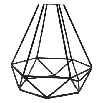 Metal kolye ışık gölge tavan endüstriyel geometrik tel kafes ampul abajur