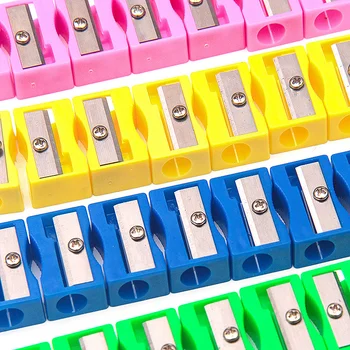 10 adet Plastik Sevimli Kalem Mini Kalemtıraş Renkli Rastgele Çocuk İlköğretim Okulu Ofis Kalemtıraş Kırtasiye Malzemeleri 17