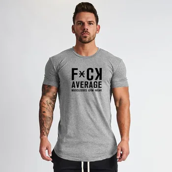 Marka spor giyim spor t shirt erkek moda uzatın hip hop yaz kısa kollu tişört pamuk vücut geliştirme kas tshirt adam 16