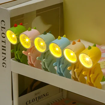 Mini Led gece lambası katlanabilir masa lambaları yaratıcı dinozorlar geyik şekli gece lambası DIY masaüstü süs ışık oturma odası için 4