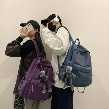 Okul çantası koleji ortaokul öğrencileri kadın Rahat naylon moda bilgisayar sırt çantası ortaokul erkek spor sırt çantası 1