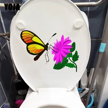 YOJA 21. 9X15. 6CM Kelebek Aşk Çiçek Karikatür Ev Odası Duvar Sticker Banyo Tuvalet Çıkartması WC Dekor T1-2052 6
