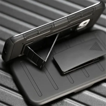 2-in-1 Askeri Tarzı Kayış Damla Direnci Ayrılabilir Zırh Koruyucu Ceket Standı ve Klip Samsung S6 Kenar telefon kılıfı