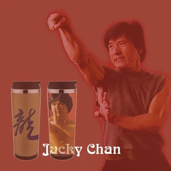 ücretsiz shiping Jacky Chan kupa Çin kung fu kahve kupa, tasarlayabilirsiniz kupa hediye için, herhangi bir sızıntı olmadan seyahat kupa