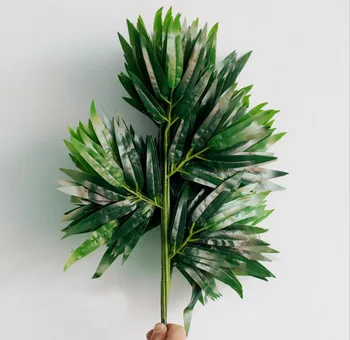 20 adet 45*30cm Yeşil Bambu Yaprağı Yaprakları Yapay İpek Şube Düğün Parti Ev Ofis Otel Dekorasyon İçin 8