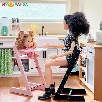 1:6 1: 12 Dollhouse Ayarlanabilir Mini Bebek çocuk Sandalyesi Yemek Sandalyesi / Çocuk Masa Sandalye Tabure Mobilya Modeli Yaşam Sahne Dekor