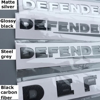DEFENDER Offroad DIY Harfler Amblemi Parlak Siyah Karbon Fiber Rozeti Araba Styling Takma Ön Kaput ve Alt Gövde Etiket 14