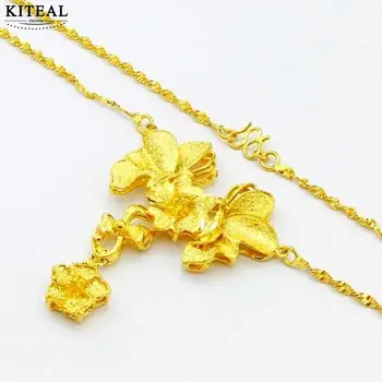 KITEAL En Iyi Hediye saf altın renk kadın kolye ve kolye daha petal kişilik colares fiyatları euro