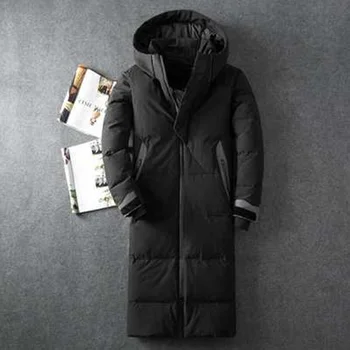 Erkekler Aşağı Ceketler Kapşonlu Ekstra Uzun Ördek Aşağı Yastıklı Kalın Kış Aşağı Palto Erkek Moda Uzun Palto Sıcak Tutmak giyim 16