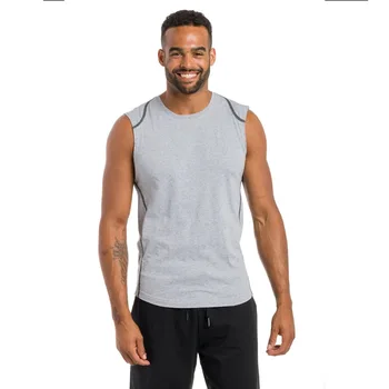 Yaz Erkek Patchwork kontrast gevşek Giyim Vücut Geliştirme Kolsuz Gömlek Spor Yelek Spor Üst Egzersiz spor erkek Yelek 15