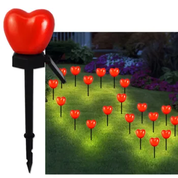 Güneş Bahçe çim ışığı Aşk şeklinde Su Geçirmez Romantik bahçe lambası Açık Geçit Zemin Dekorasyon 9
