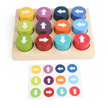 Yaratıcı Çocuk Ok Eşleştirme Oyunu Renk Yönü Biliş Montessori Çocuk Erken Eğitim ahşap bloklar Oyuncaklar 11