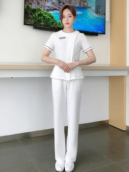Kozmetoloji Hemşire İş Elbiseleri Tıbbi Plastik Hastane Ön Büro Seti Güzellik Üniforma Salon 14