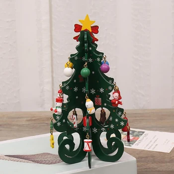 1 Adet Ahşap Noel Ağacı Zanaat Malzemeleri çocuk El Yapımı DIY Stereo Noel Ağacı Sahne Düzeni Metal Süslemeleri Süsler 19